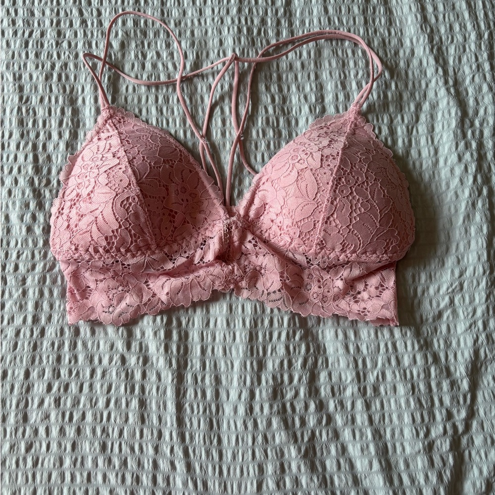Elegant Lace Bralette in Blush Pink